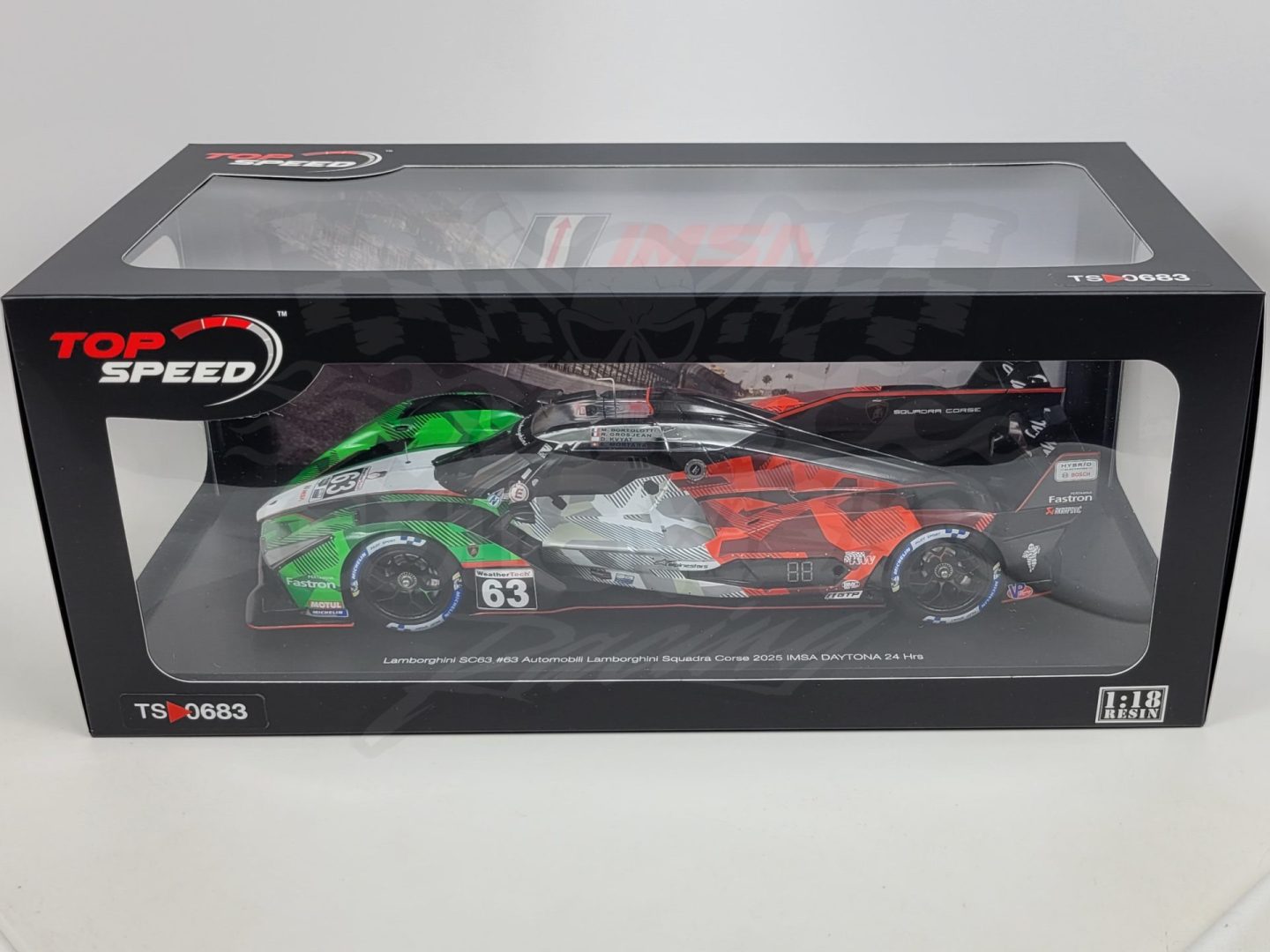 1:18 2025 TSM Automobili Lamborghini Squadra Corsa Lamborghini SC63 LMDh Daytona 24 Model by Top Speed Models - Image 2