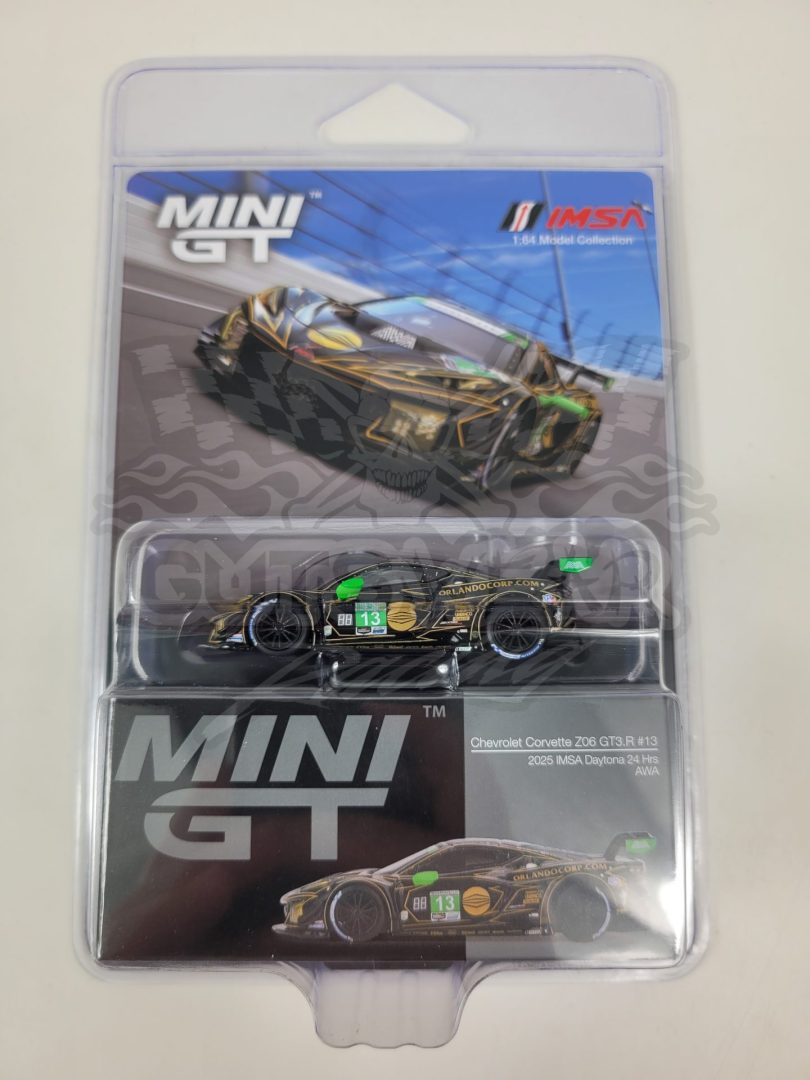 1:64 MGT01171 2025 #13 AWA Racing Corvette Daytona 24 Hrs Winner by MiniGT