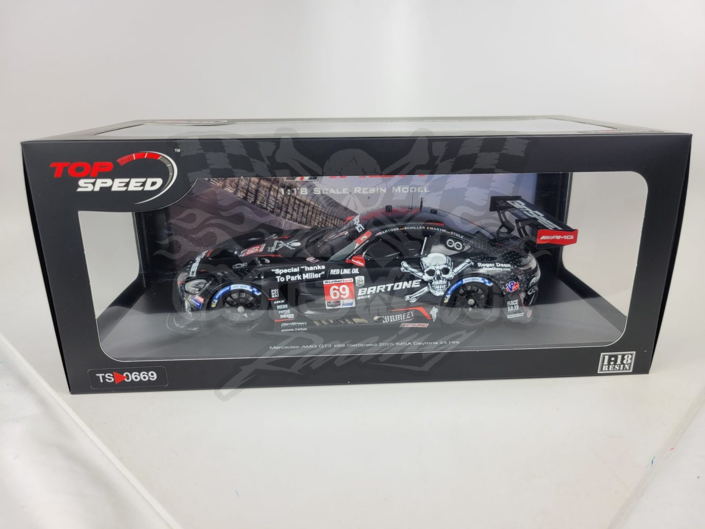 1:18 TS0669 2025 Team GetSpeed #69 Bartone Bros. Mercedes GT3 Diecast by Top Speed Models
